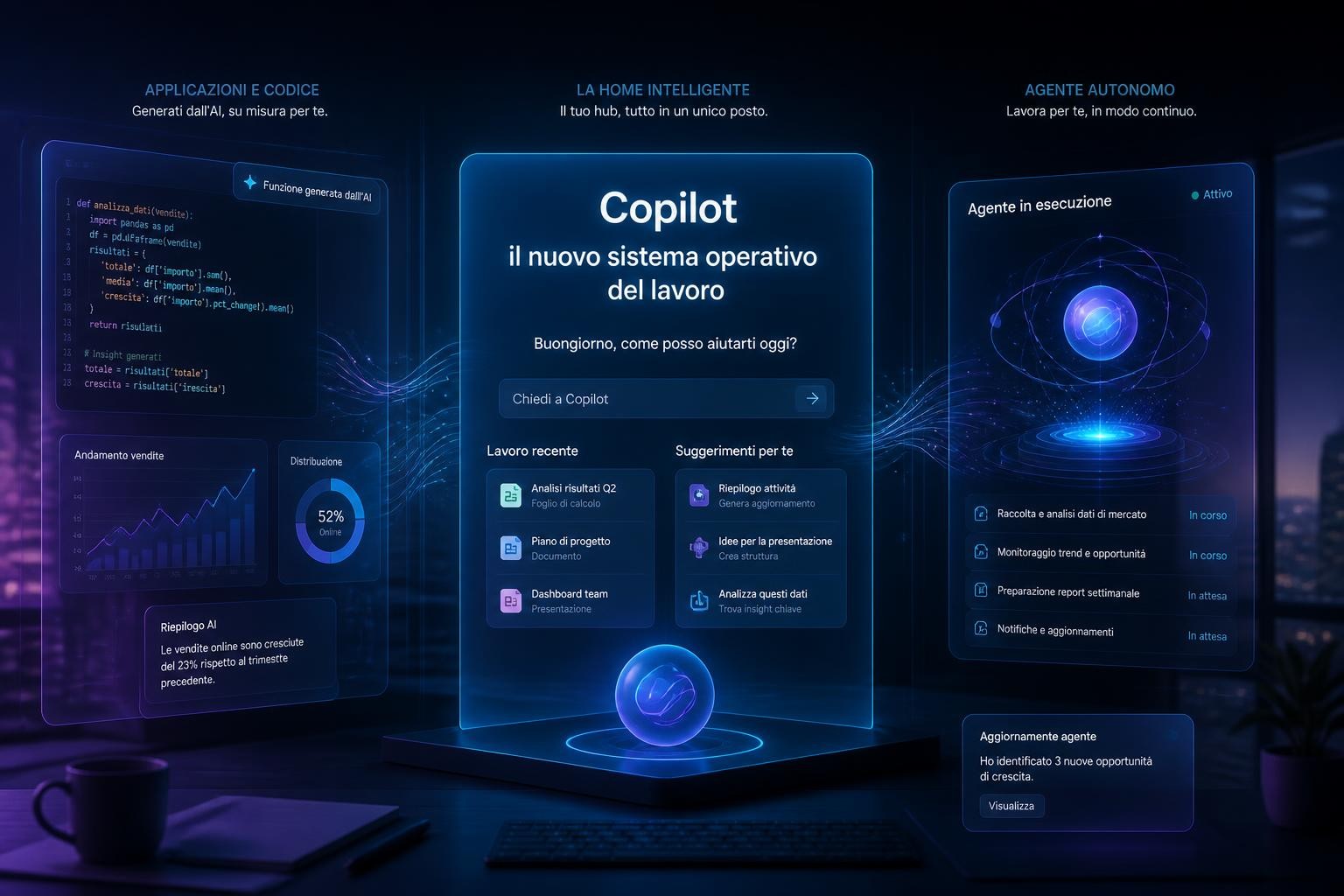 Copilot come “nuovo sistema operativo del lavoro”: cosa c’è davvero dietro Home, Code e Autopilot
